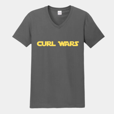 Curl Wars - Softstyle ® V Neck T Shirt Thumbnail